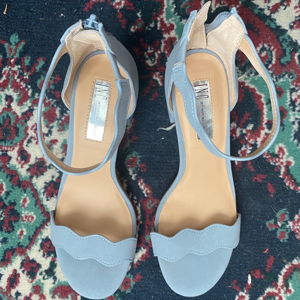 INC Powder Blue strappy heels